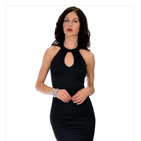 ❤️Black keyhole halter bodicon dress - Picture 3 of 5