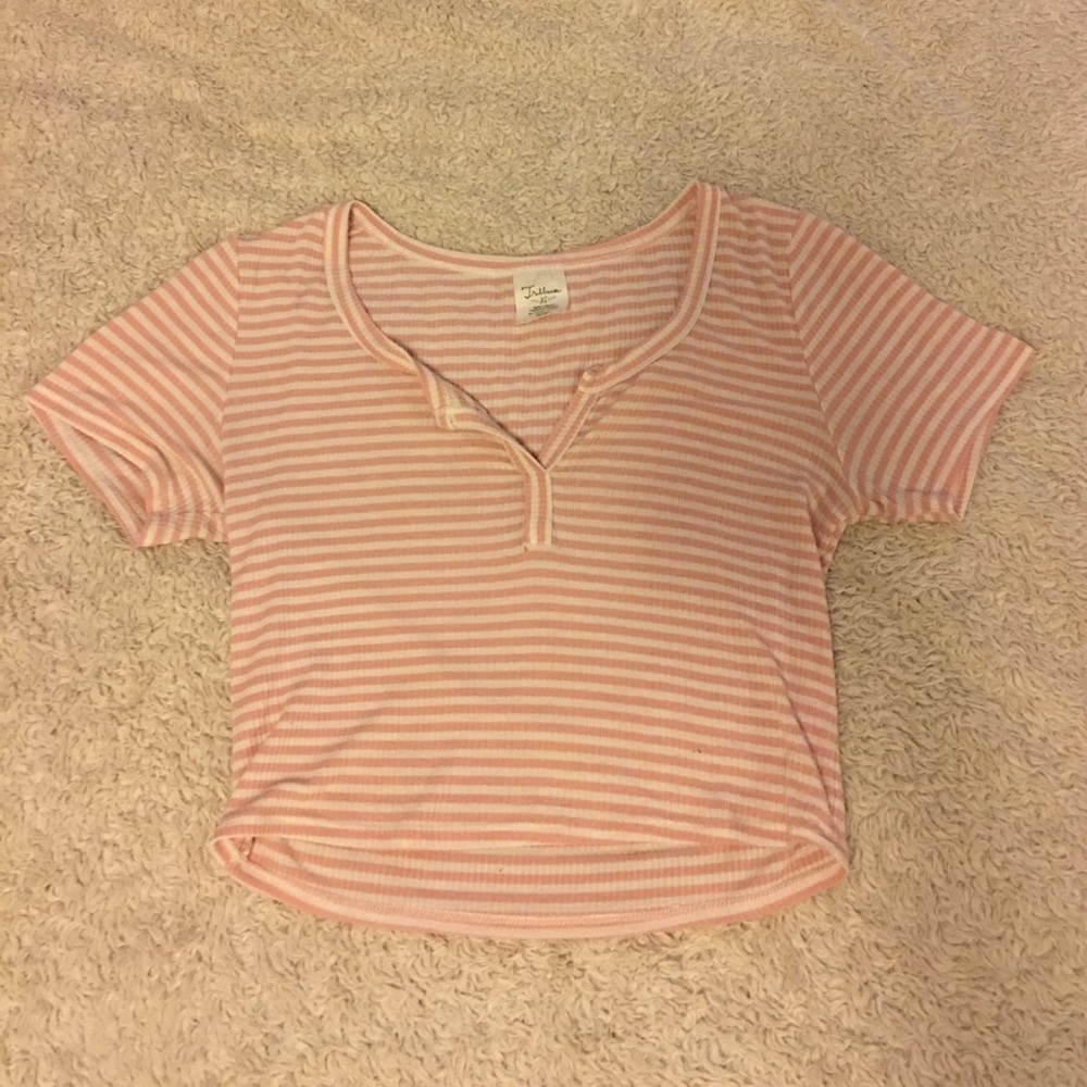 Trillium Pink&White Striped Tee