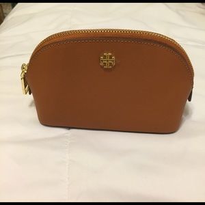 Tory Burch "Small Robinson" Leather Cosmetic Case