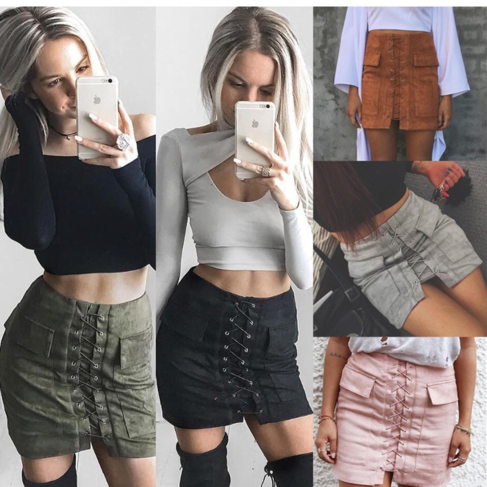 Lace up skirt
