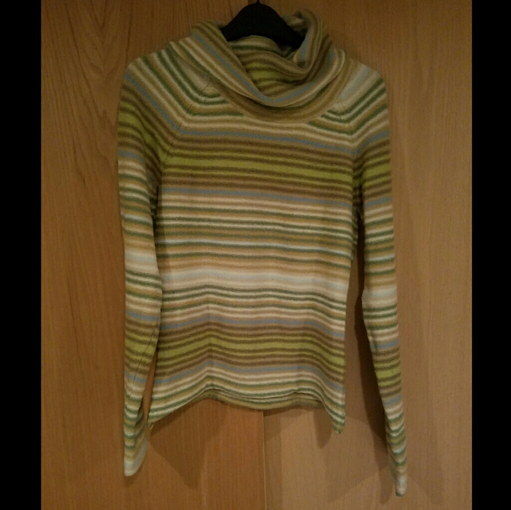 Striped cowl sweater