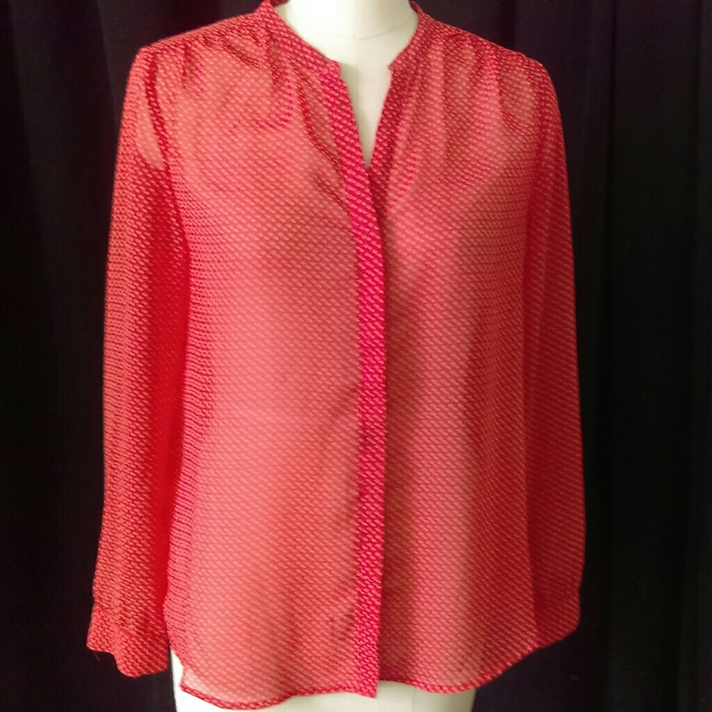 Orange You Glad to Sheer Me? Button blouse
