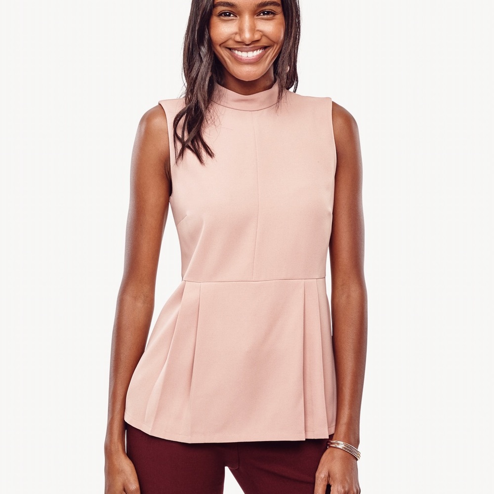 Ann Taylor Pink Peplum Top
