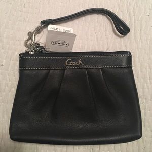 Coach Wristlet- black leather
