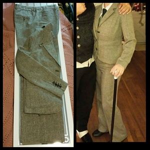 ISAAC MIZRAHI Green Tweed Suit