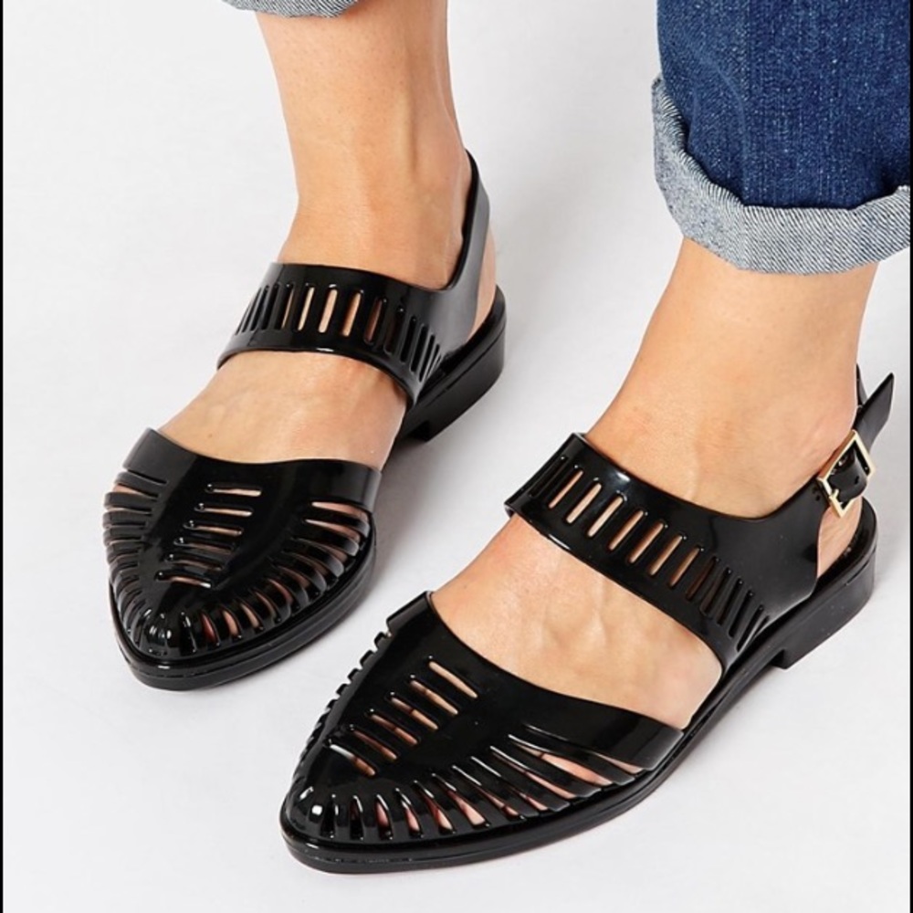 Melissa+Jason WU cutout Sling Flats size 6