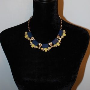 Navy blue & yellow statement necklace