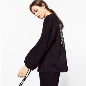 Zara NWT Sweatshirt with Back Patch - Size S
