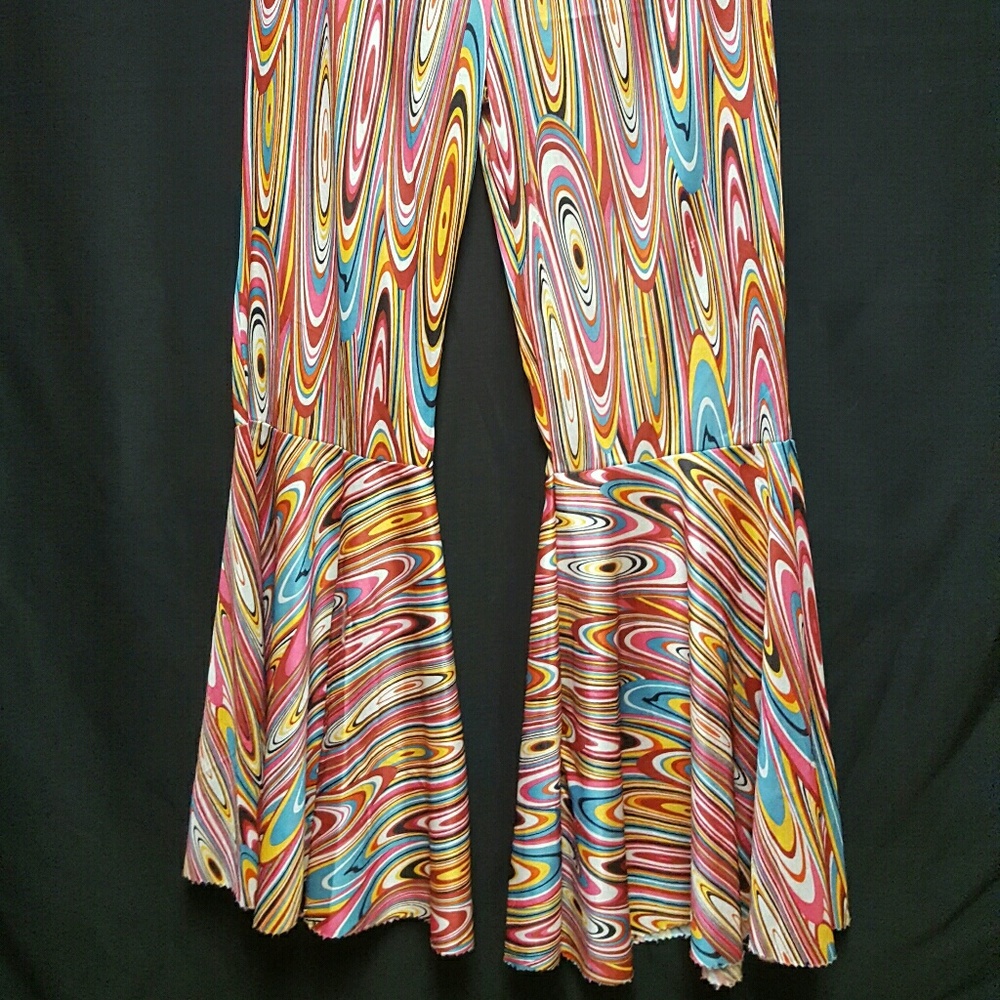 Boho-Multi-print -70' Wild Child Bell Bottom sz SM