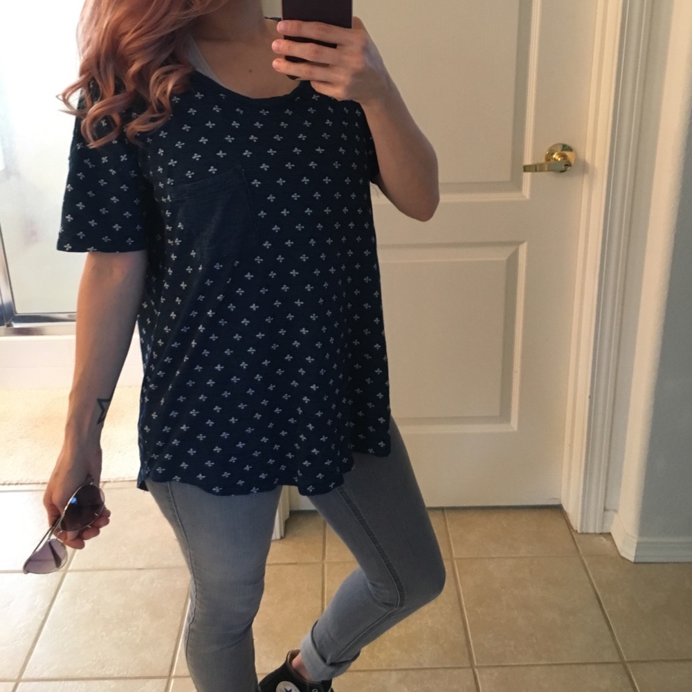 Oversized Navy Pocket Tee