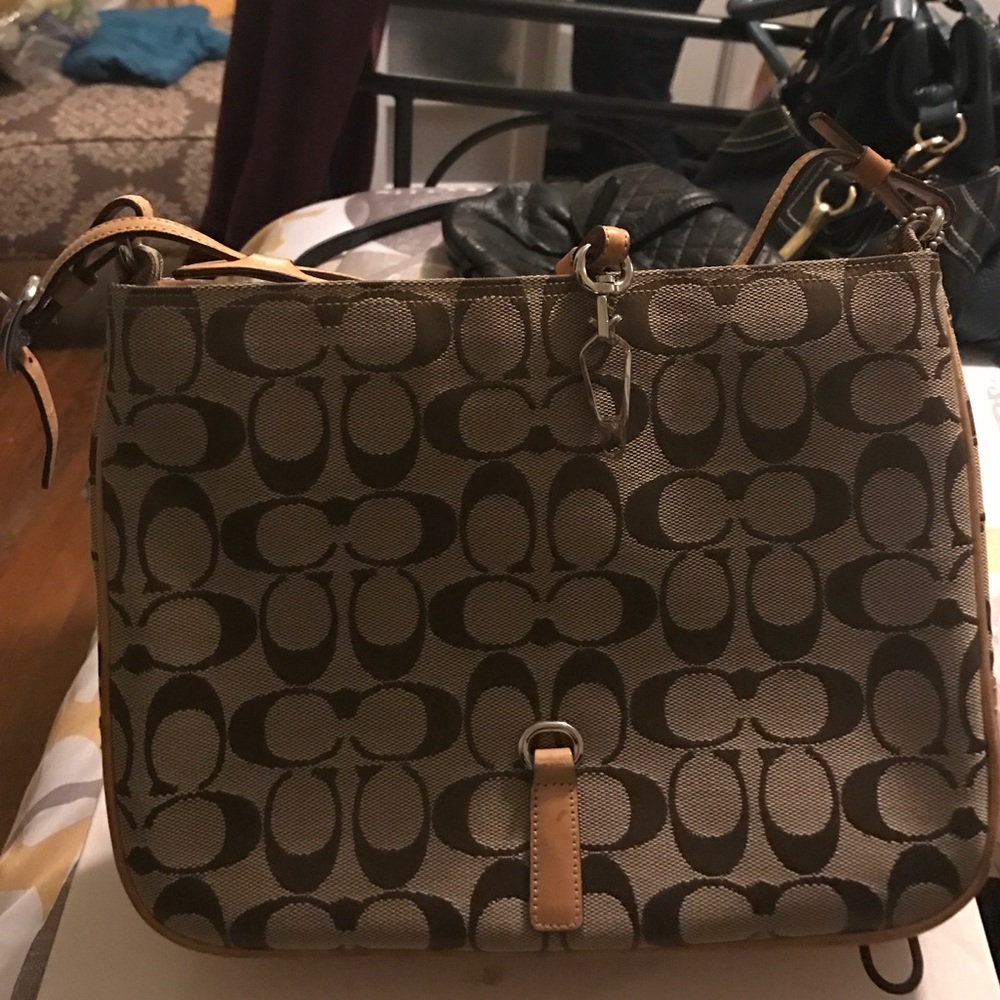 Tan coach bag