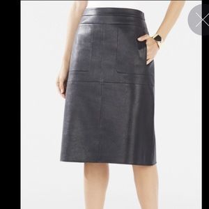 BCGBG Faux Leather A-line Skirt
