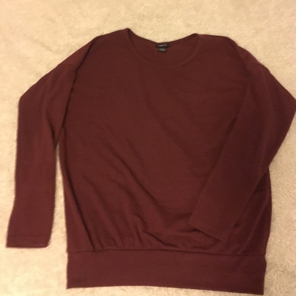 rue21 Polyester Dark Red Sweater