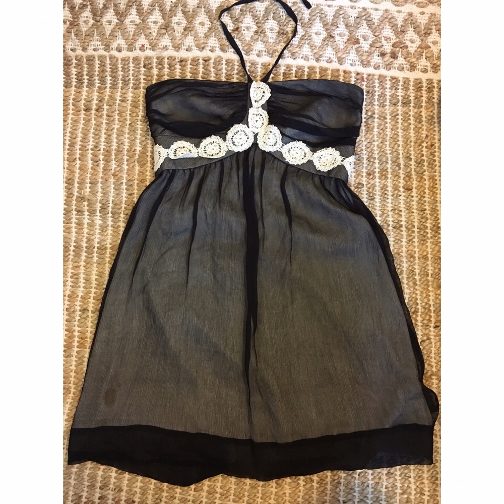 Little Black Dress - Crochet Lace Trim