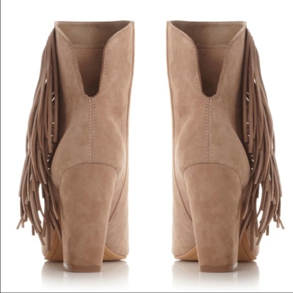 DOLCE VITA suede fringe open toe ankle boots (a) - Picture 3 of 4