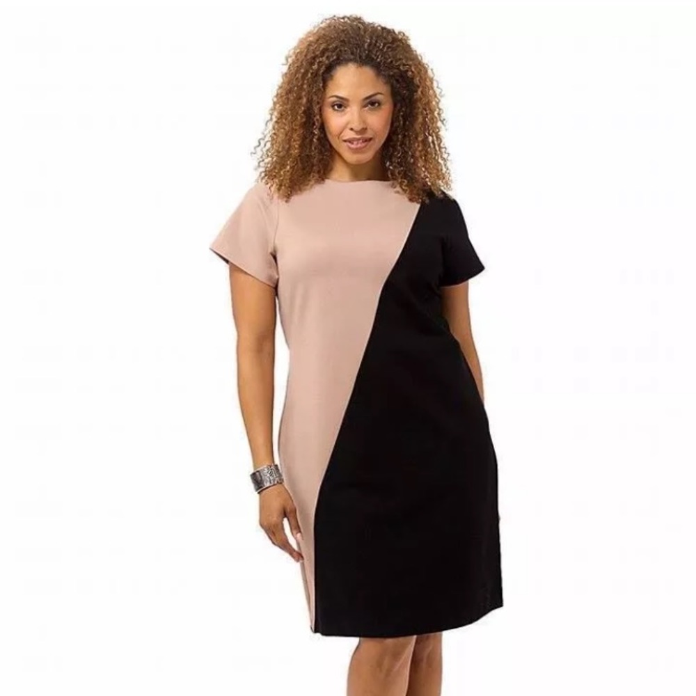 MYNT 1792 $198 Damaris Sheath Dress In Black & Tan