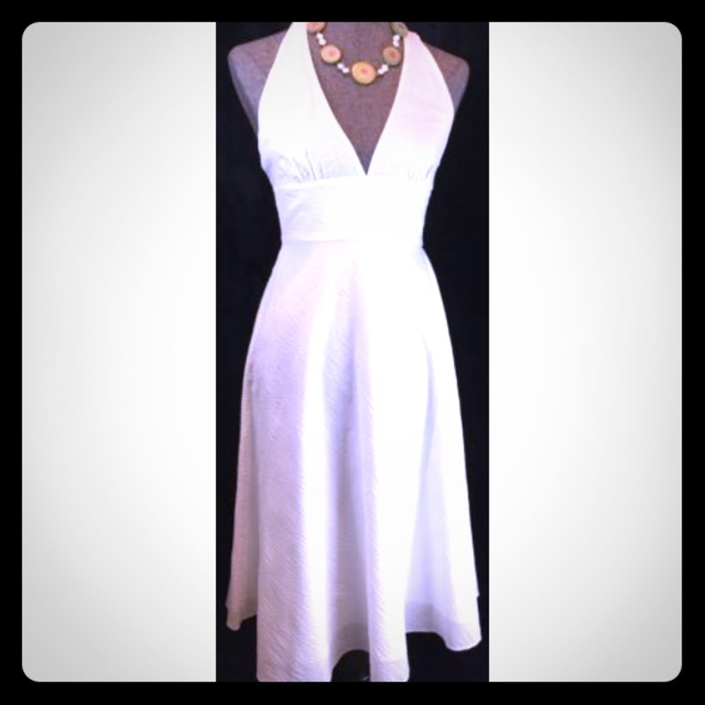 J Crew White Halter Dress Sz 10