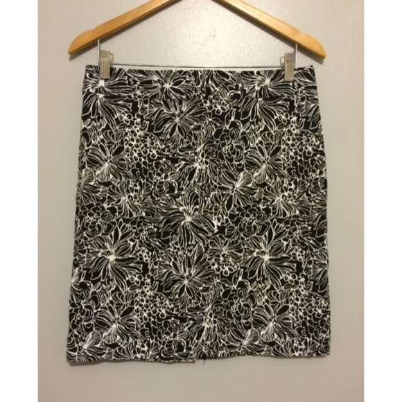 Talbots Dresses & Skirts - Talbots Black White Floral Career Pencil Skirt 10