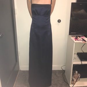 Nicole Miller full navy Blue prom dress.