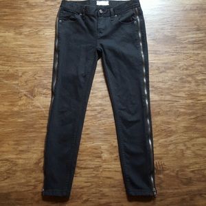 Free People Black Zipper Skinny Jeans