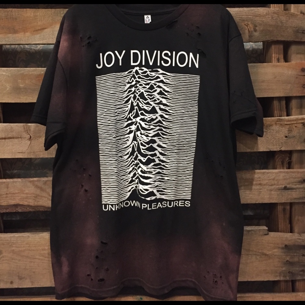 Joy division band tee distressed and bleached