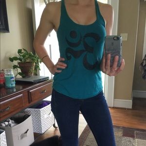 Om symbol teal tank top