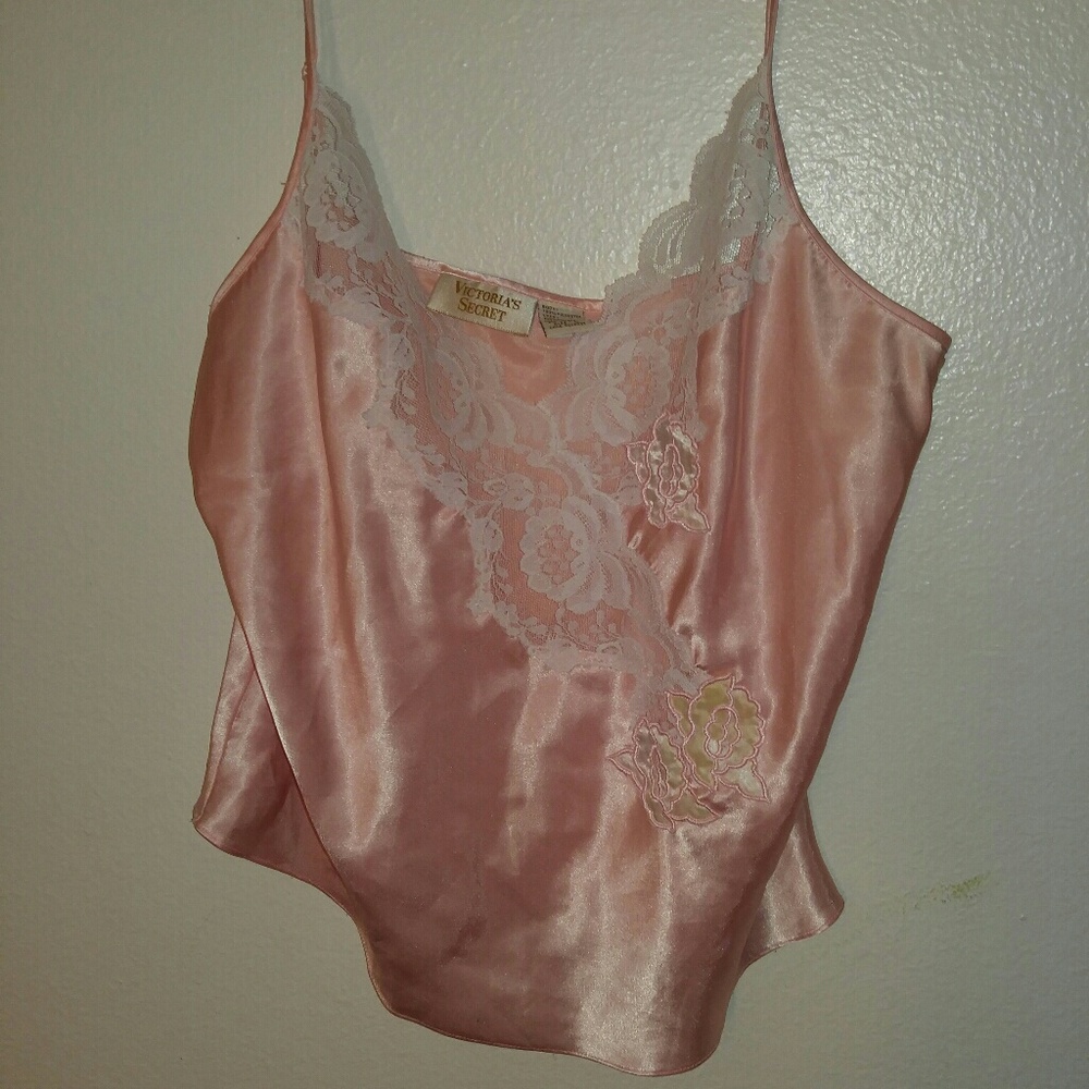 Vintage gold label victorias secret satin