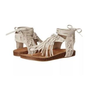 NWOT Sam Edelman Kyra Greige Velour Sandals, $120
