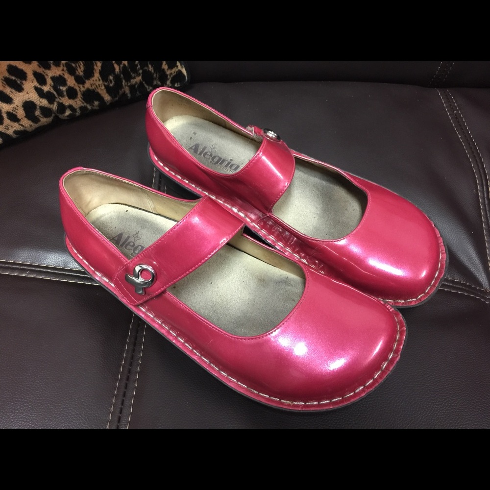 Alegria Hot Pink Breast Cancer Ribbon Mary Jane