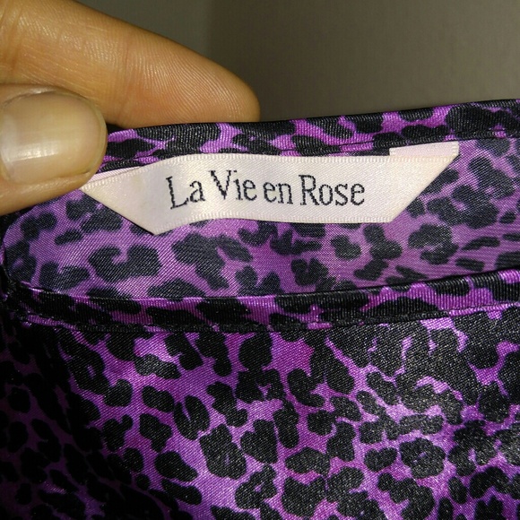 Very sexy purple leopard print satin chemise - Picture 3 of 3
