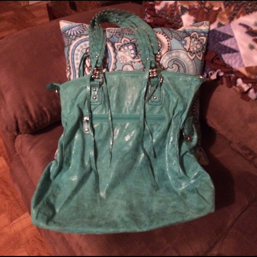 Teal blue Large size handbag