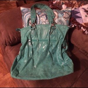 Teal blue Large size handbag