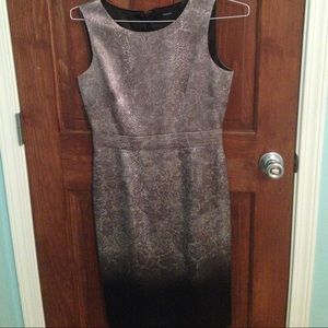 Tahari grey patterned dress