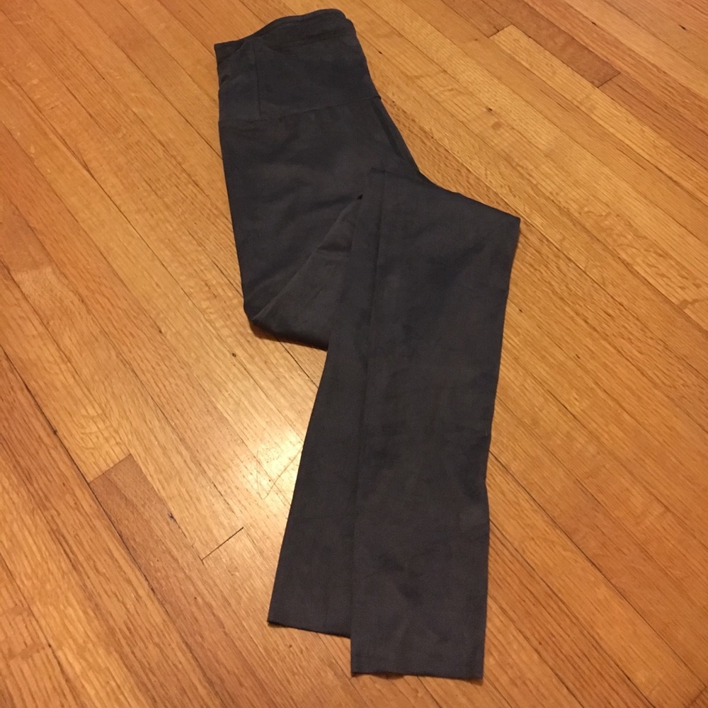 Gray Faux Suede Leggings