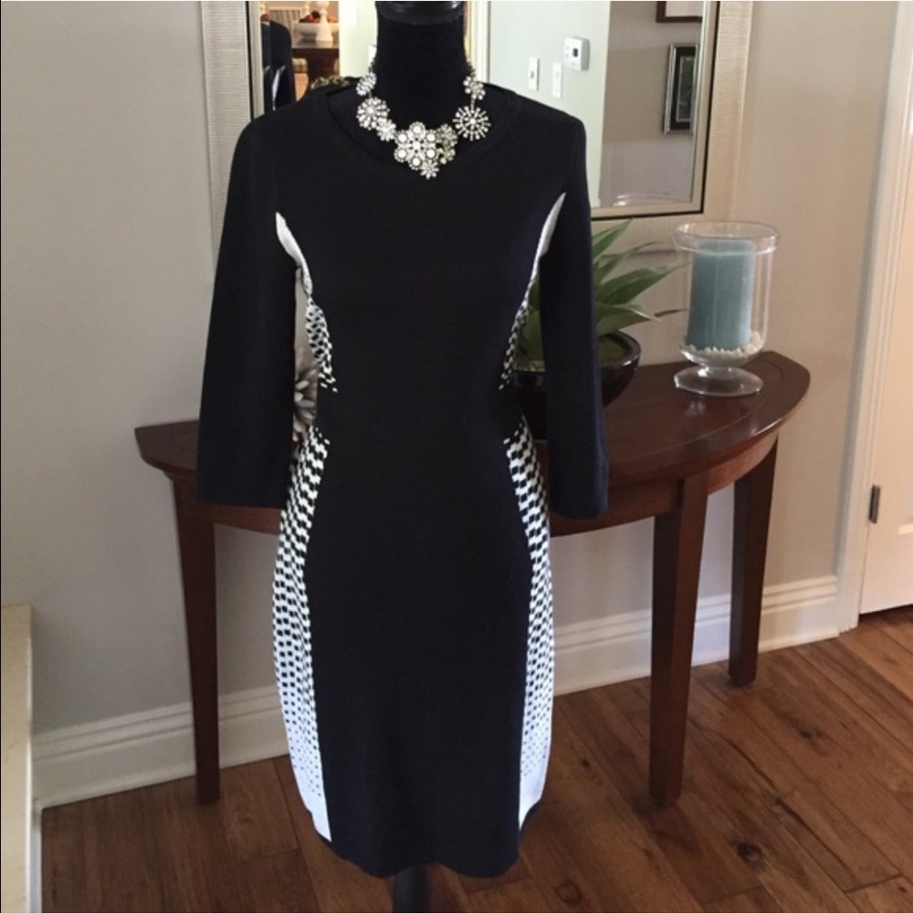 Nine West Black & White Sweater Dress