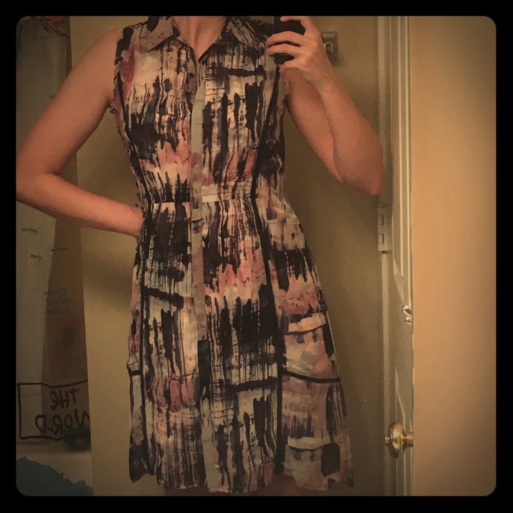 NWT Simply Vera Wang Sleeveless Button-up Dress