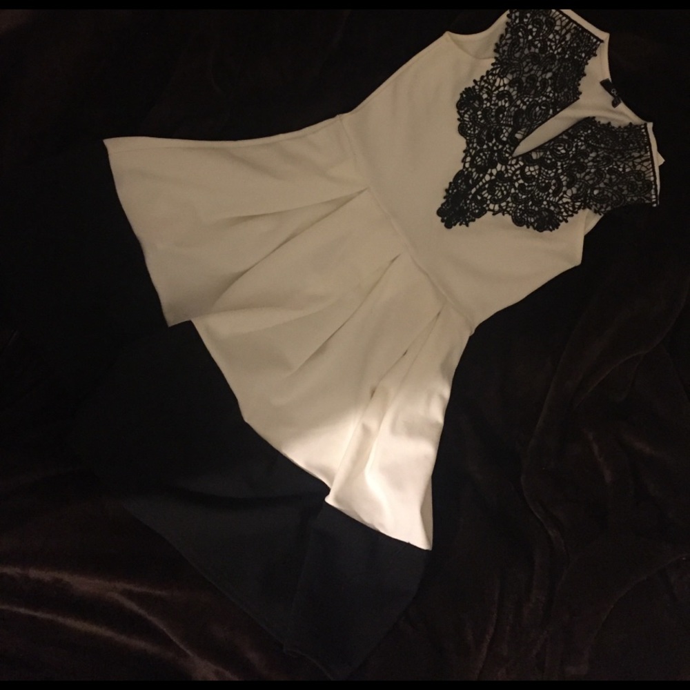 White and black dress