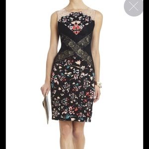BCBG Lace Trim Cocktail Dress