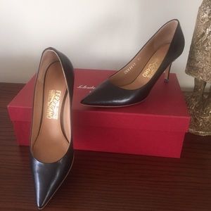 Salvatore Ferragamo Classic Black Leather Pumps