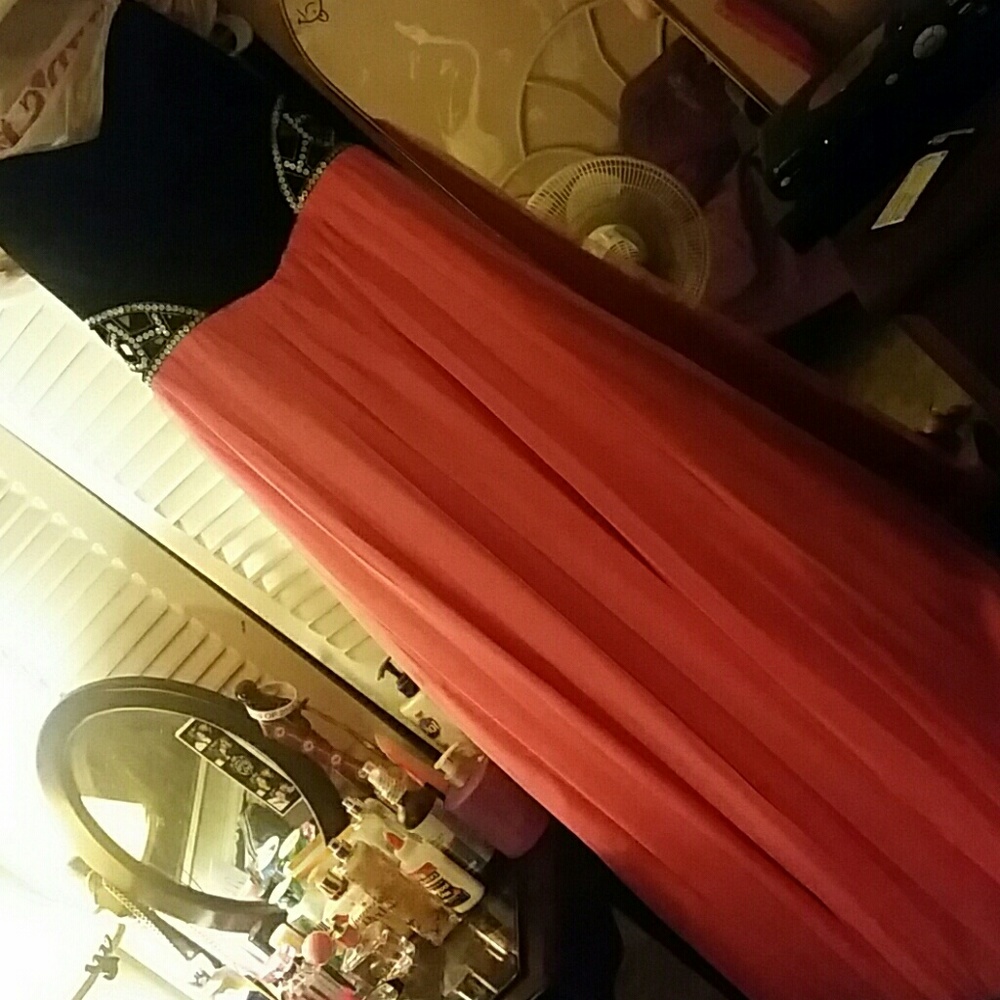 A strapless prom dress