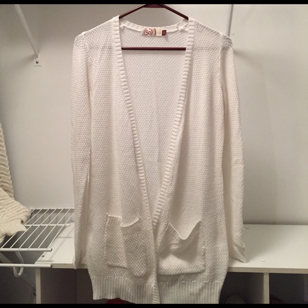 White cardigan