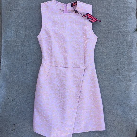 Motel Rocks Pink Dress With Asymmetric Skirt - Picture 2 of 4