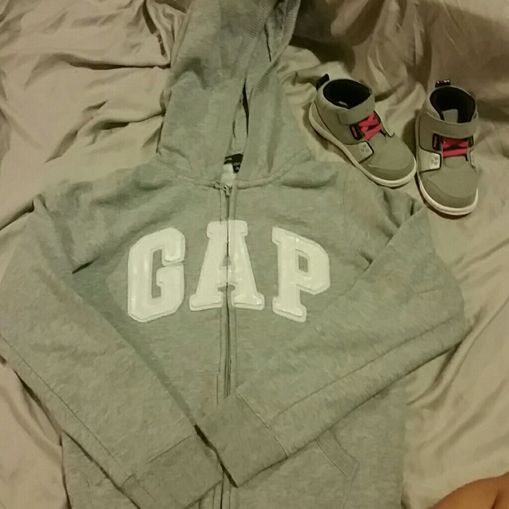 Grey full zip hoodie girls size 12