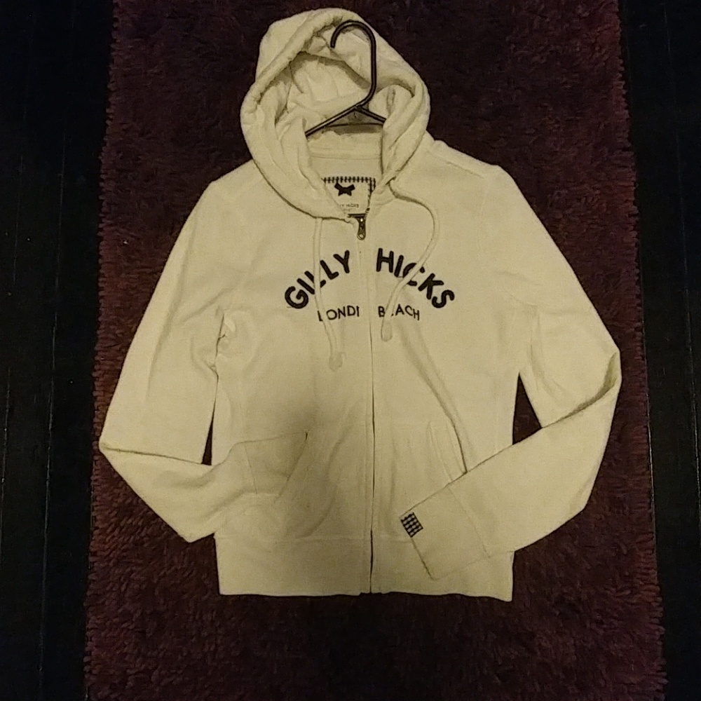 Gilly Hicks White Zip Up Hoodie