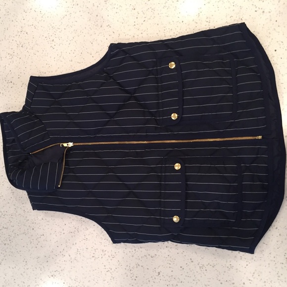 J. Crew Jackets & Blazers - J. Crew striped puff vest Small