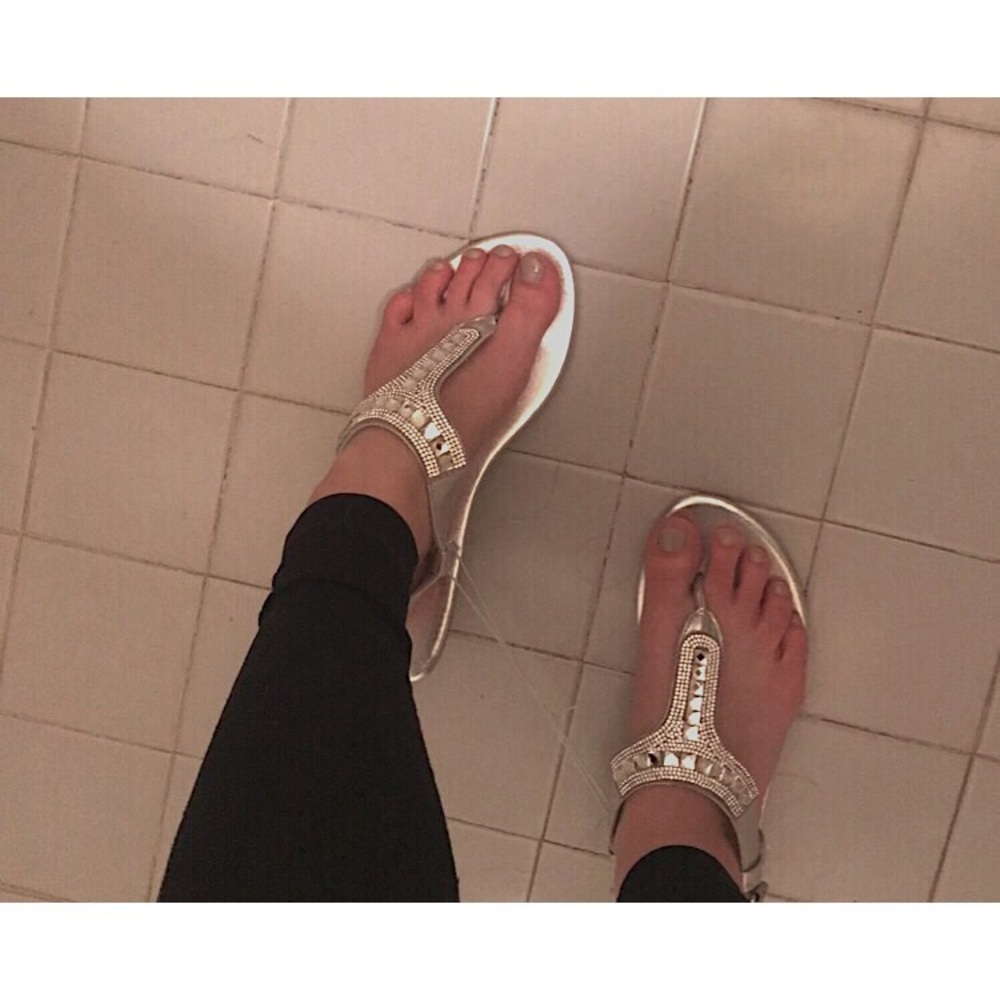super sparkly silver rhinestone sandals