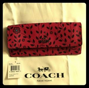COACH Willow Floral Soft Wallet Pink NWT