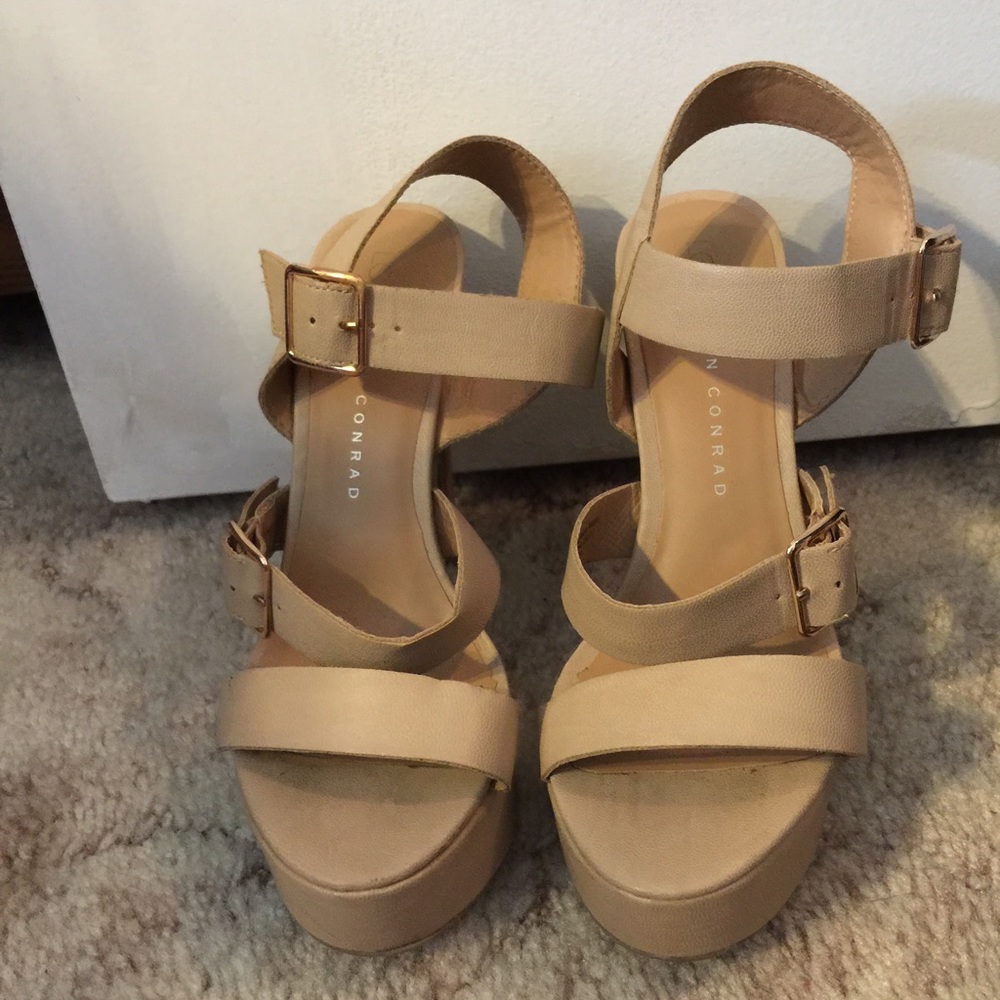 Cream strappy heels