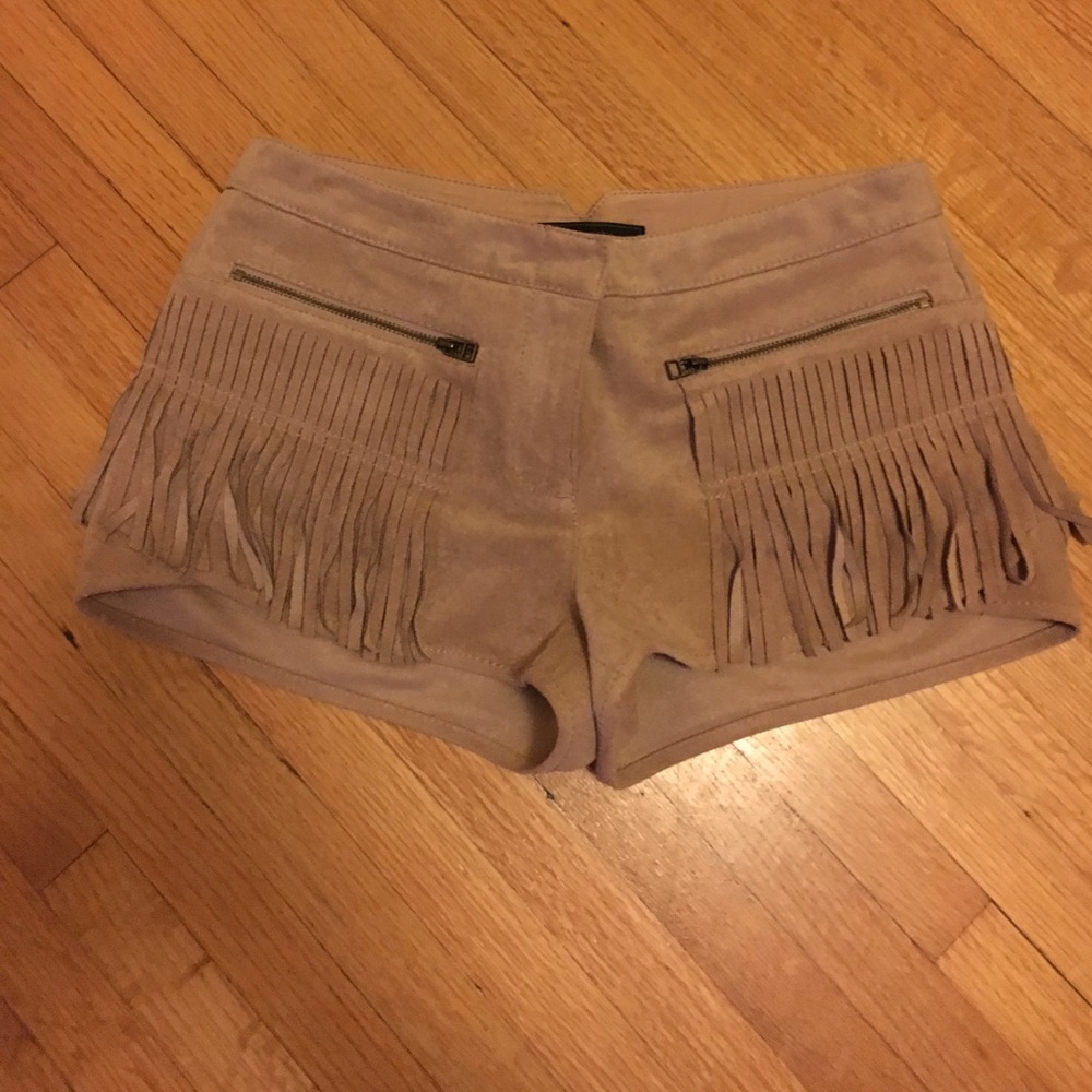 BCBG faux suede shorts