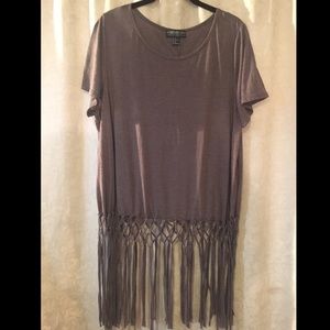 Plus Size Olive mid drift Top with stringed design